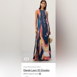 10 Crosby Derek Lam Inaya Sleeveless Abstract Maxi Dress